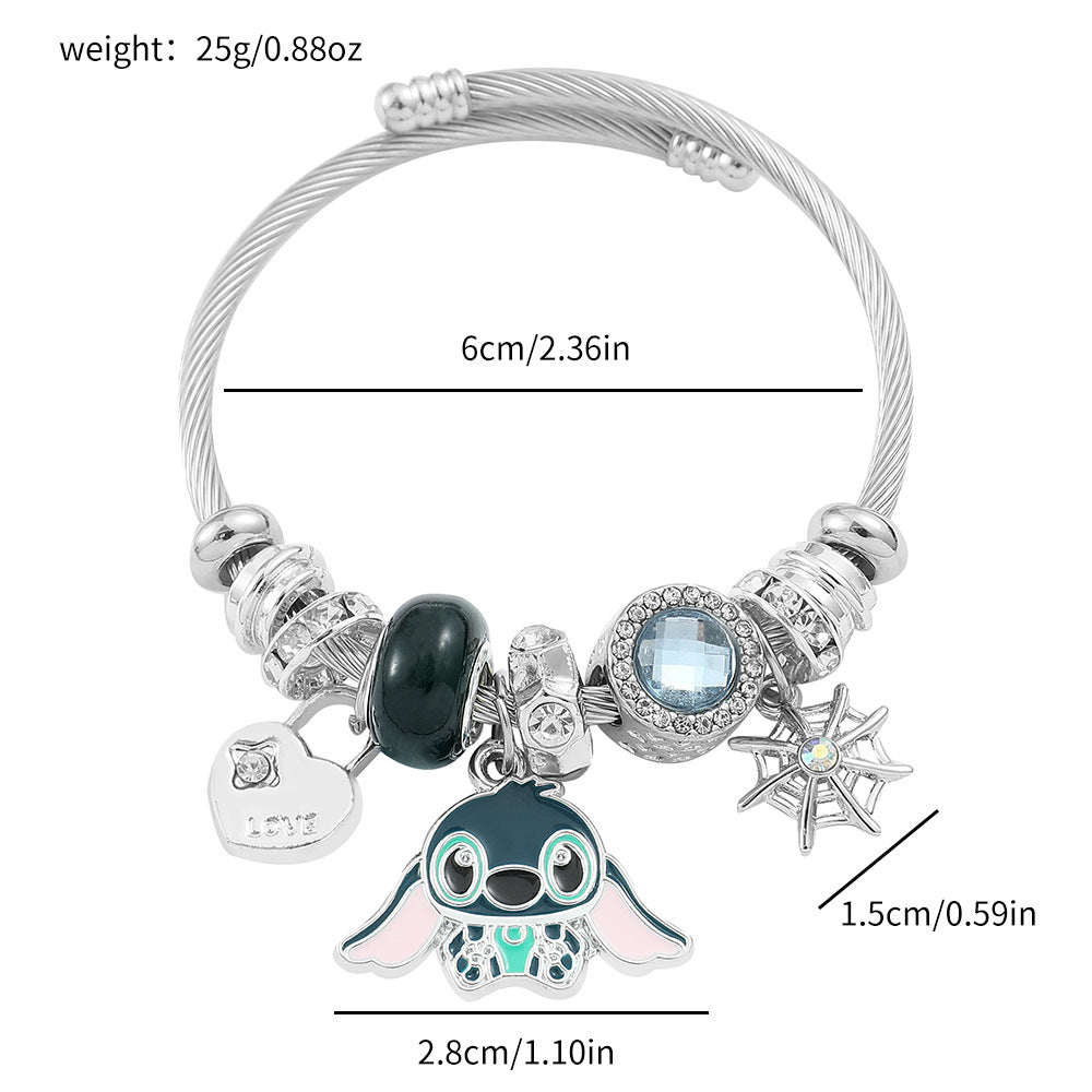 Panja Stylized Bracelet Adjustable Open Design Simple Minimalist Cute Stainless Steel Bangle for Women eprolo