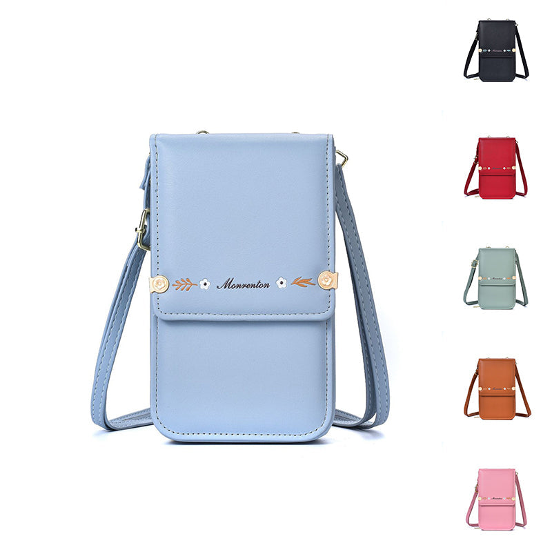 Flowers Embroidery Mobile Phone Bags For Women Ins Fashion Crossbody Shoulder Bag Ladies Long Wallet Zee's Vibe Vault
