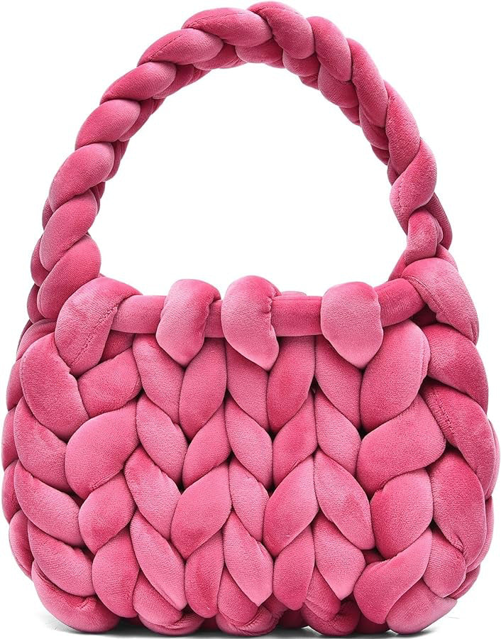 DIY hand woven crystal velvet core spun yarn woven hand-held mailman bag eprolo