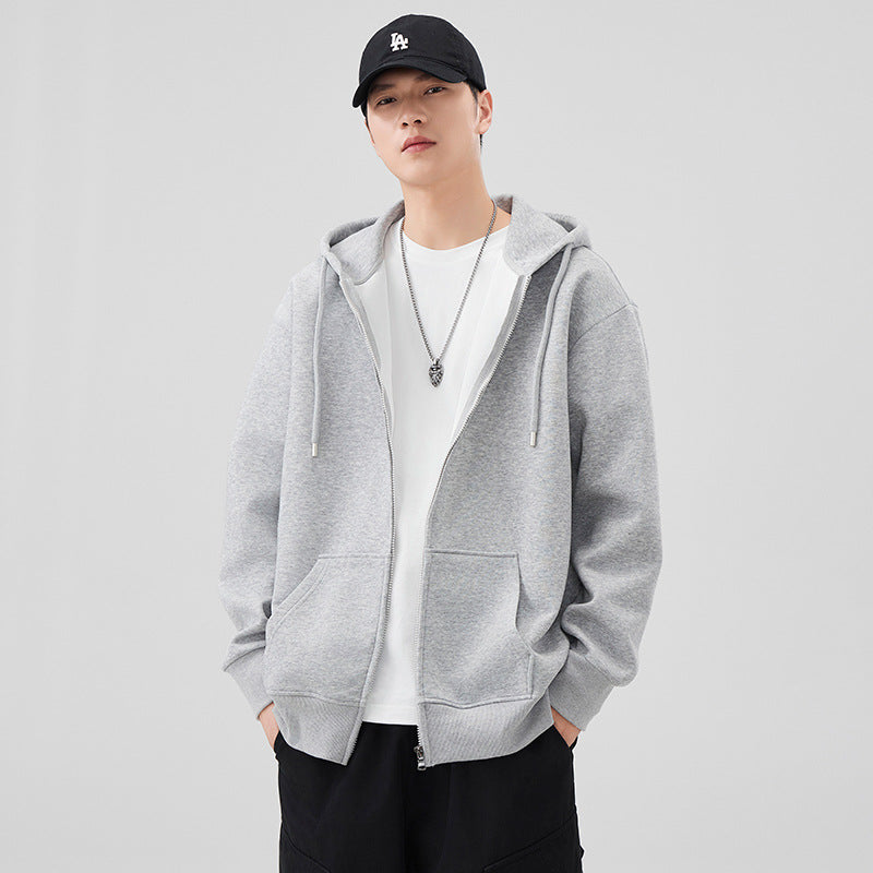 Style Heavyweight Casual Loose Zip-Up Hooded Sweatshirt for Men eprolo