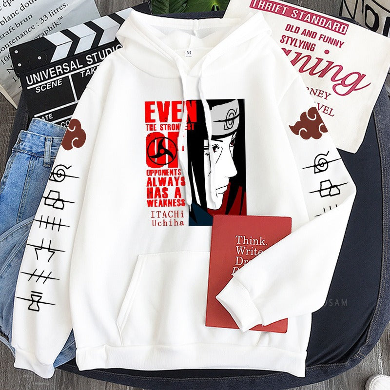 Naruto Itachi Writings Wheel Eye Anime Splice Plush Hoodie Cross border Hoodie Anime Hoodie eprolo