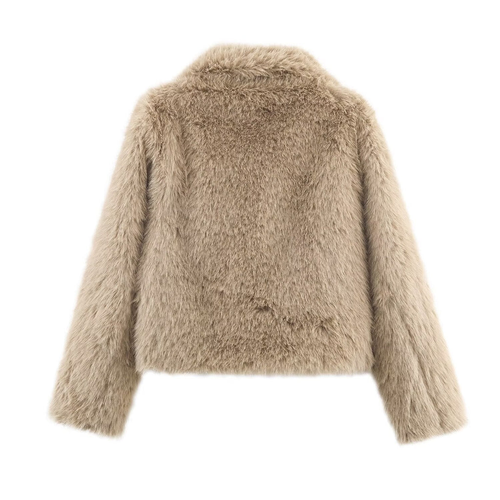 Artificial fur effect short jacket eprolo