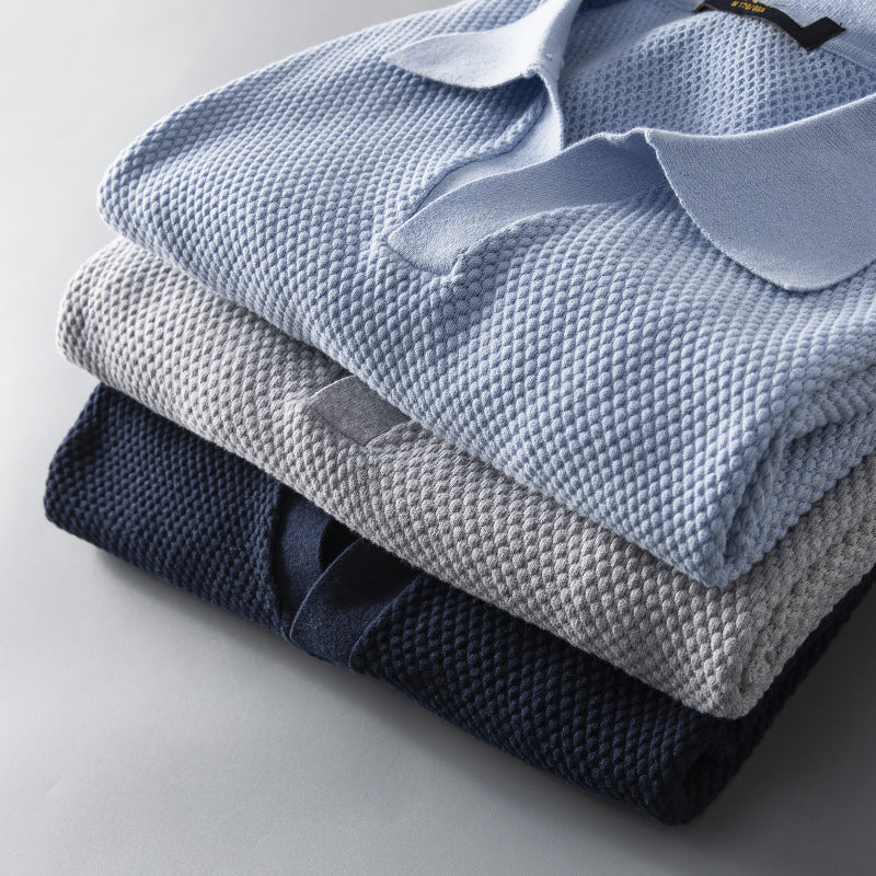 Men's Premium Cotton V-Neck Knit Polo