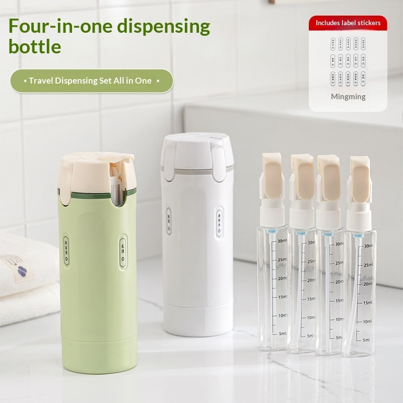 4 In 1 Travel Dispenser Portable Travel Bottles Leak Proof Leakproof Travel Container For Perfume Shampoo Conditioner Lotion Zee's Vibe Vault