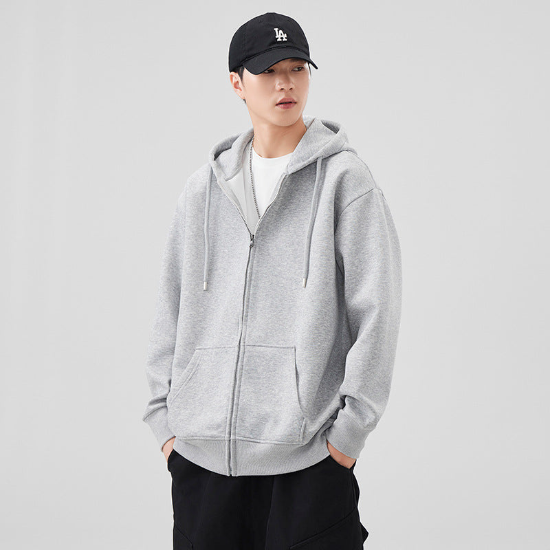 Style Heavyweight Casual Loose Zip-Up Hooded Sweatshirt for Men eprolo