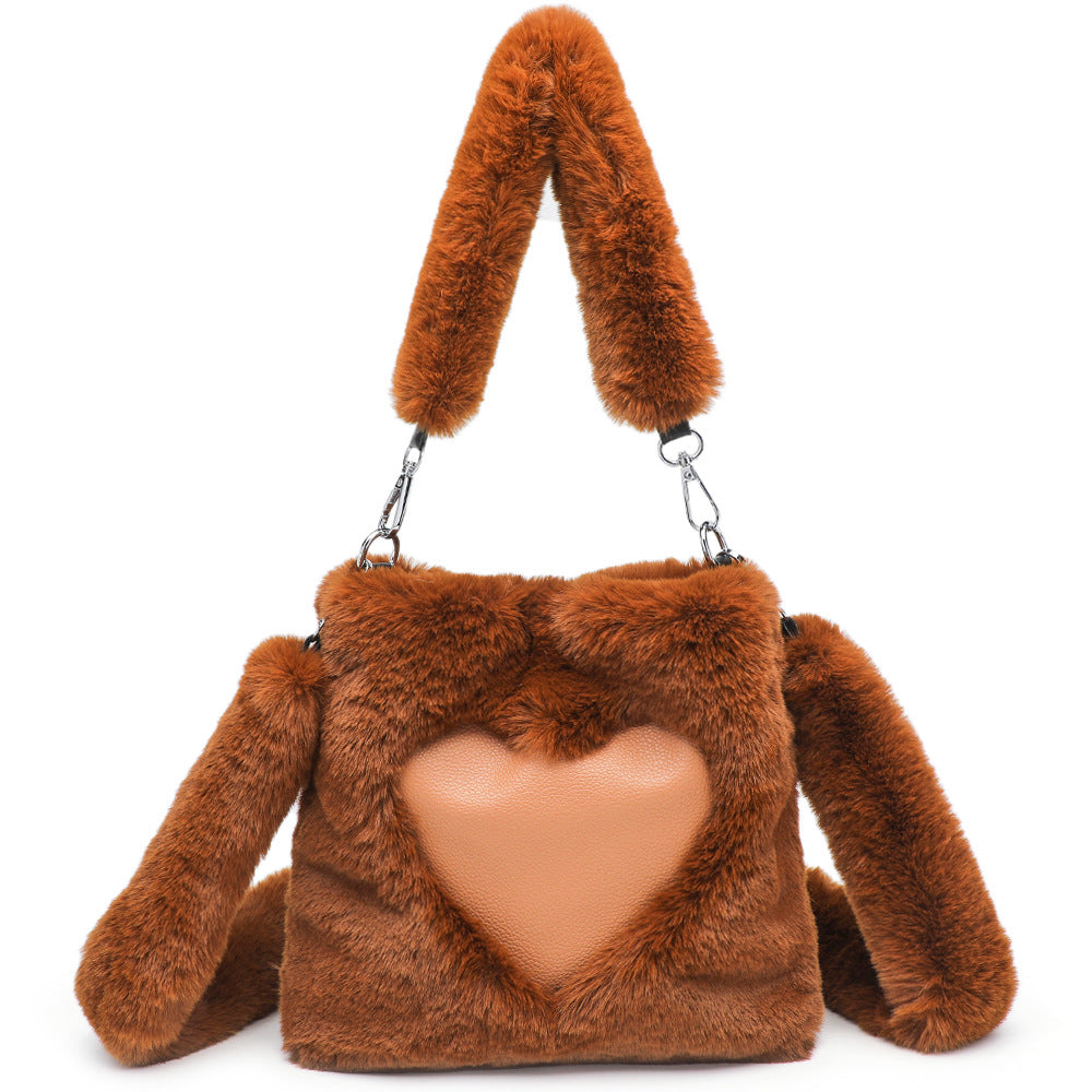 Women Fluffy Shoulder Bag Top-handle Bag Female Autumn Winter Handbag Plush Tote Girls Fashion Shopping Bags Handbags For Women Zee's Vibe Vault