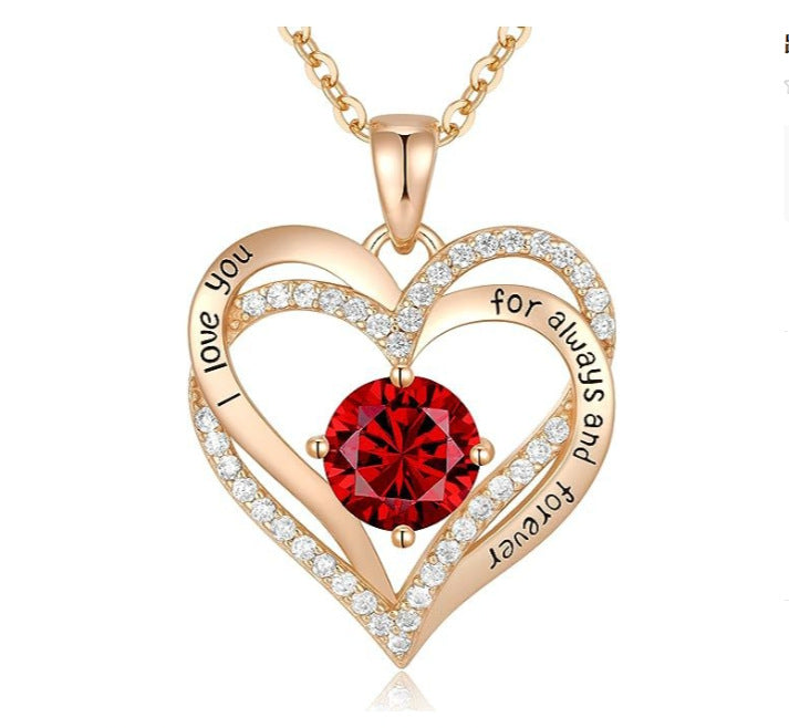Fashionable Rose Gold and Silver Color Pendant Necklace for Women, Elegant OL Style, High-End Personalized Jewelry eprolo
