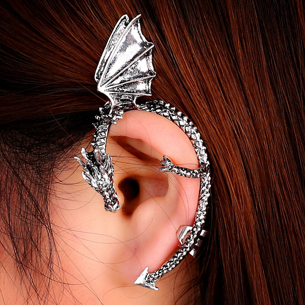 Creative Earrings Fashion Hipster Retro Dragon Earrings Ear Clips Without Pierced Earrings eprolo