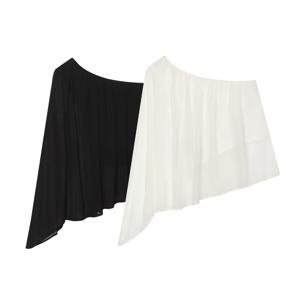 Irregular slanted shoulder T-shirt style top for women eprolo