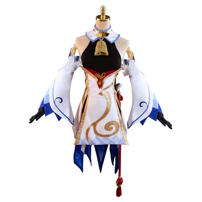 Hot Game Genshin Impact Cosplay Costumes Women Ganyu Wig Dress Full Set Halloween Party Uniform Costume Gan Yu Surprise Gift eprolo