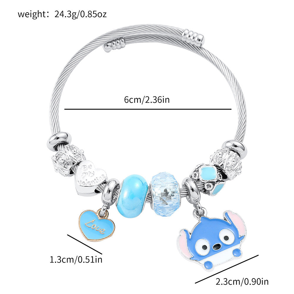 Panja Stylized Bracelet Adjustable Open Design Simple Minimalist Cute Stainless Steel Bangle for Women eprolo