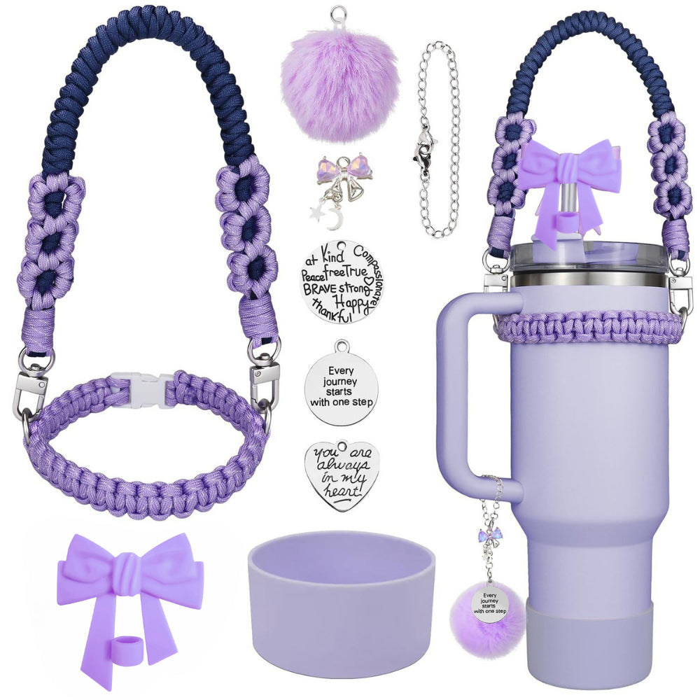 Stanley accessories suitable for 40oz braided hand-held rope bow straw cap cup cover wool ball pendant eprolo