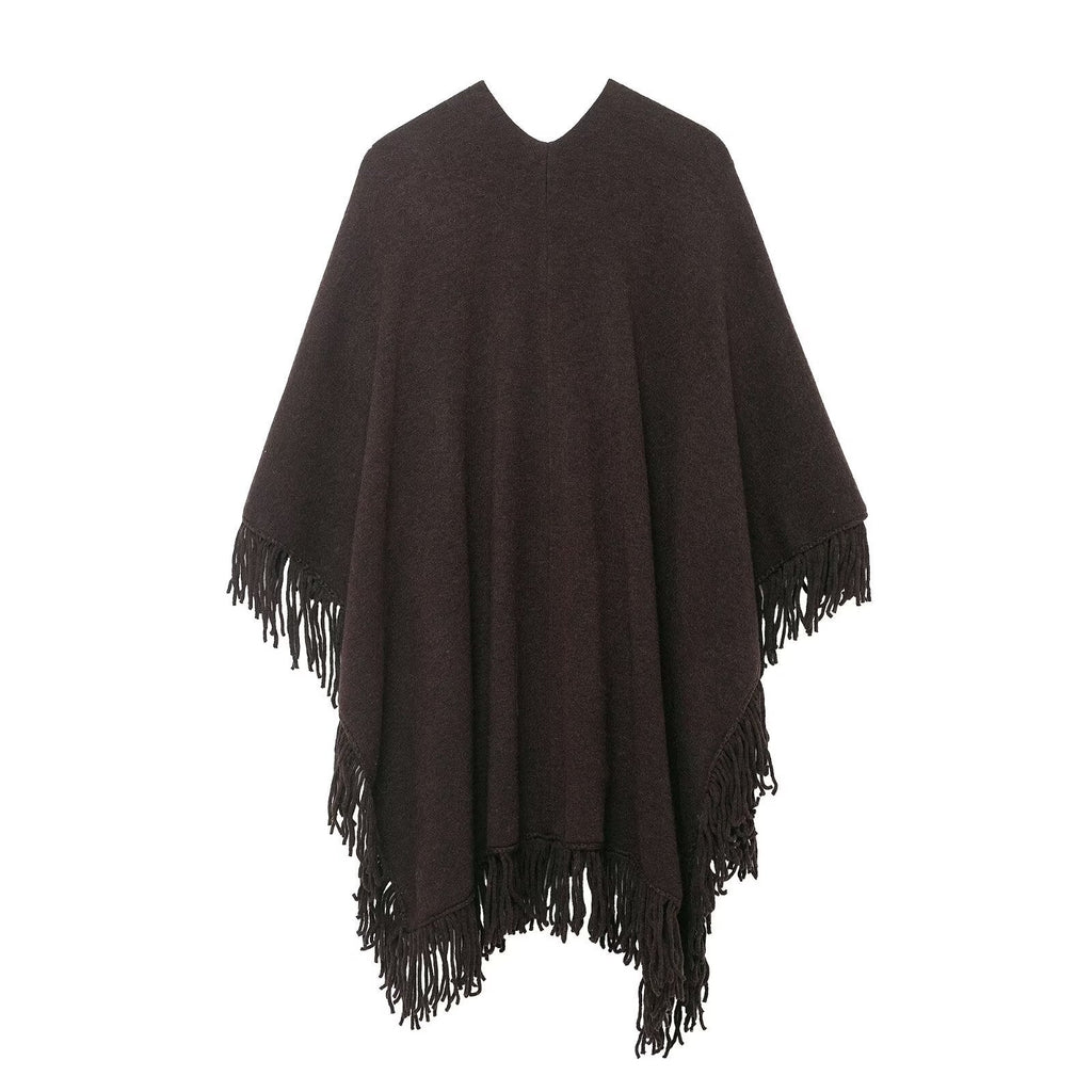Tassel embellished knitted cloak jacket eprolo