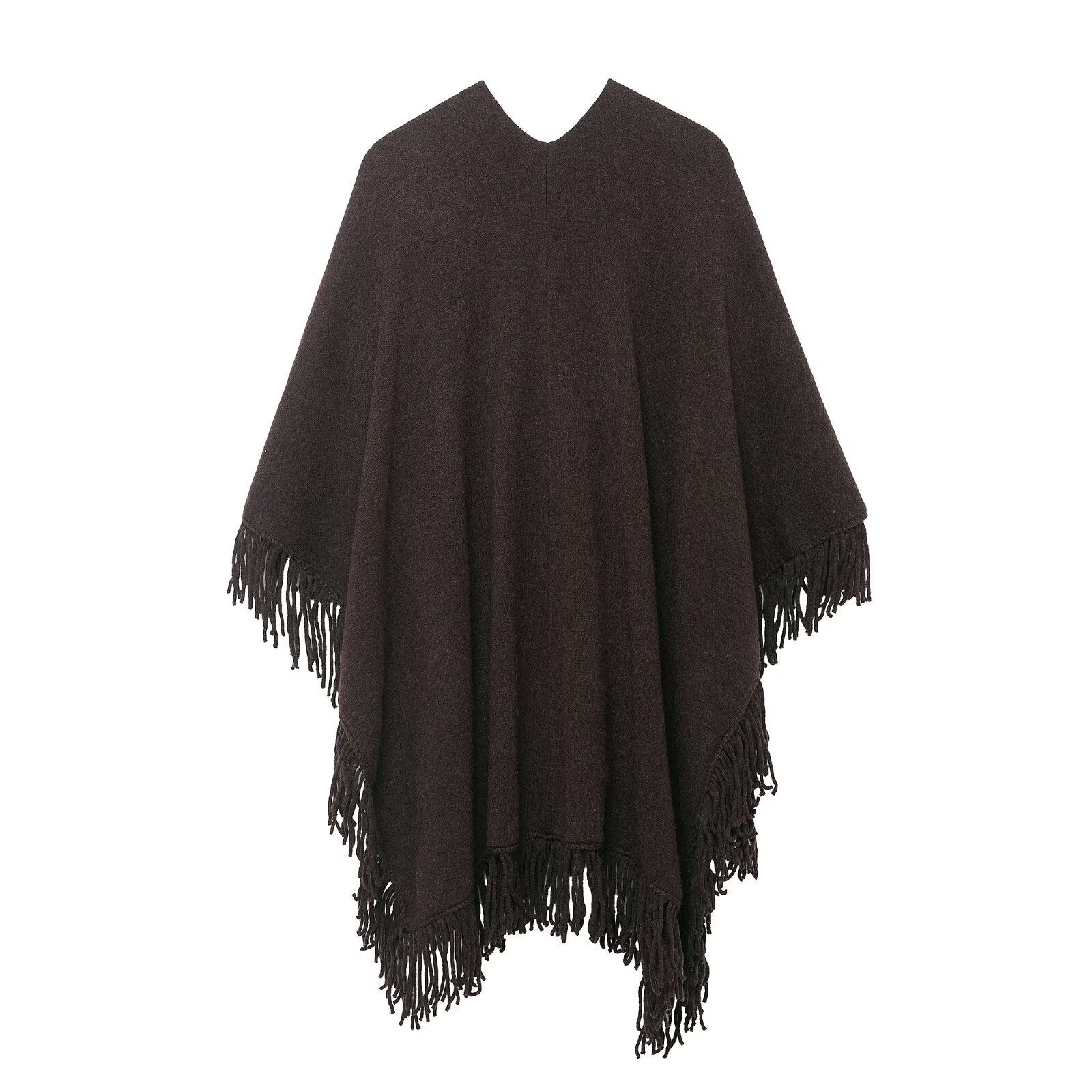 Tassel embellished knitted cloak jacket eprolo