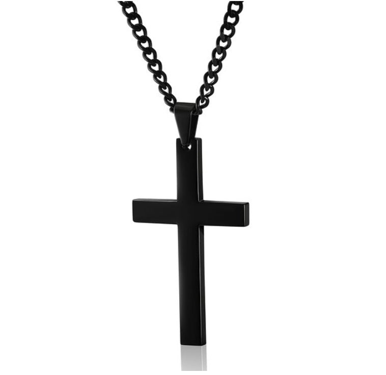Simple Single Cross Necklace Pendant Jewelry Christian with Chain eprolo