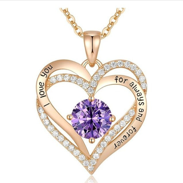 Fashionable Rose Gold and Silver Color Pendant Necklace for Women, Elegant OL Style, High-End Personalized Jewelry eprolo