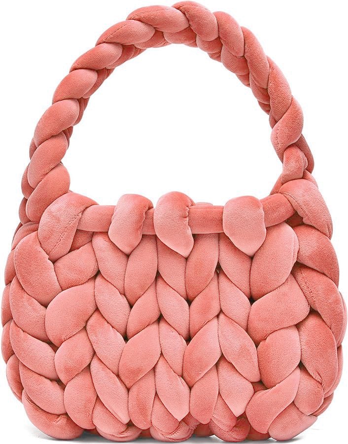 DIY hand woven crystal velvet core spun yarn woven hand-held mailman bag eprolo