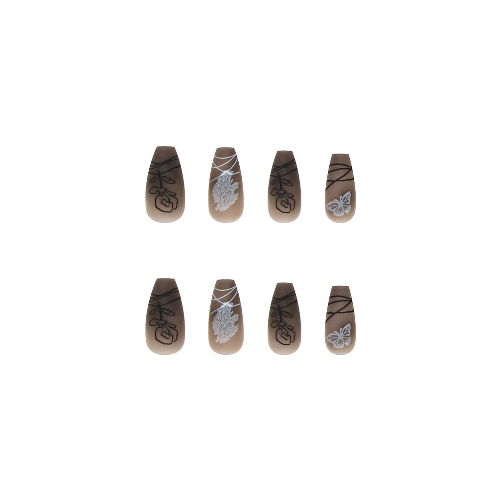 Dark Butterfly Long Ballet Nail Manicure Nail Pieces Personalized Wearing A Removable Nail eprolo