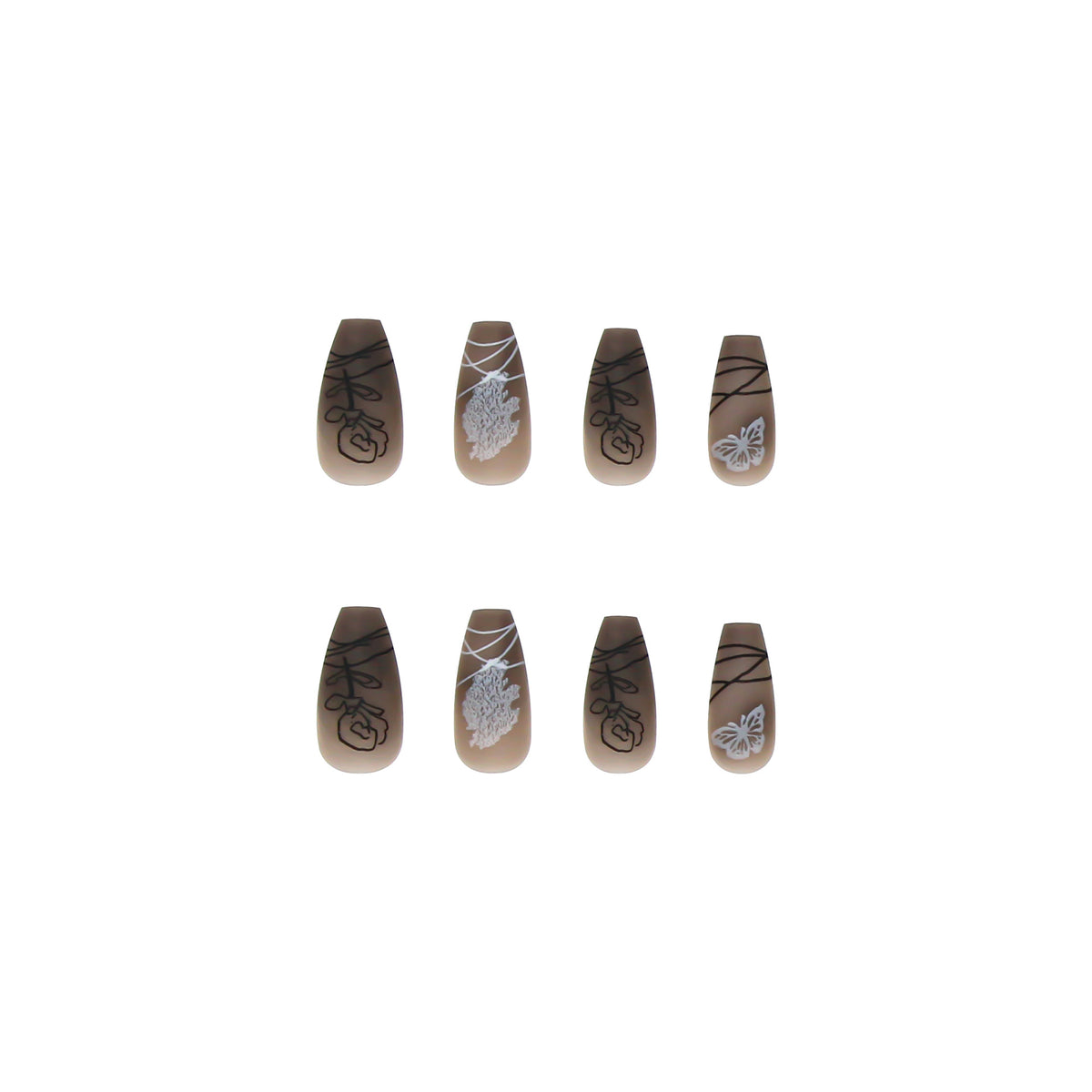Dark Butterfly Long Ballet Nail Manicure Nail Pieces Personalized Wearing A Removable Nail eprolo