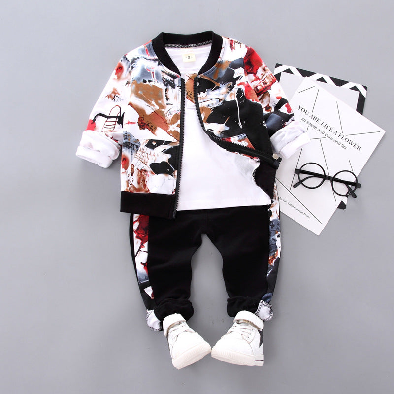 Children's Clothes Boys' Suits Boys' Autumn Three-Piece Suits Zee's Vibe Vault