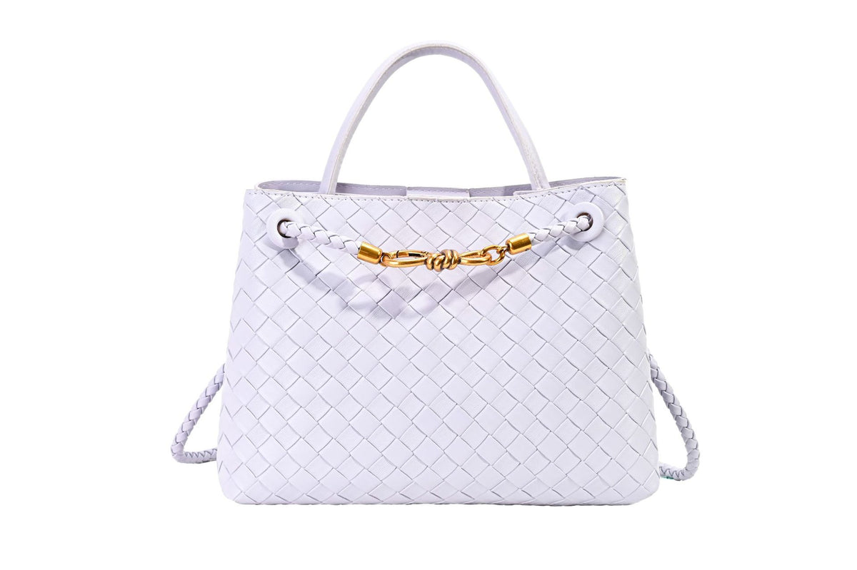 Metal rope buckle woven shoulder bag, fashionable, versatile, retro, commuter bag for women. eprolo