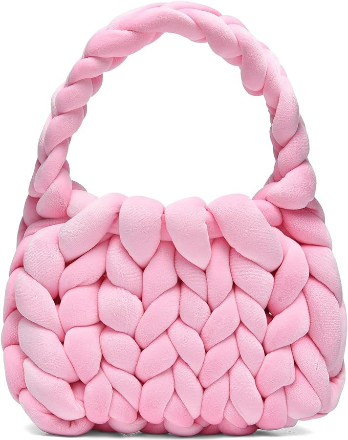 DIY hand woven crystal velvet core spun yarn woven hand-held mailman bag eprolo