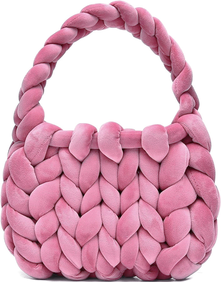 DIY hand woven crystal velvet core spun yarn woven hand-held mailman bag eprolo