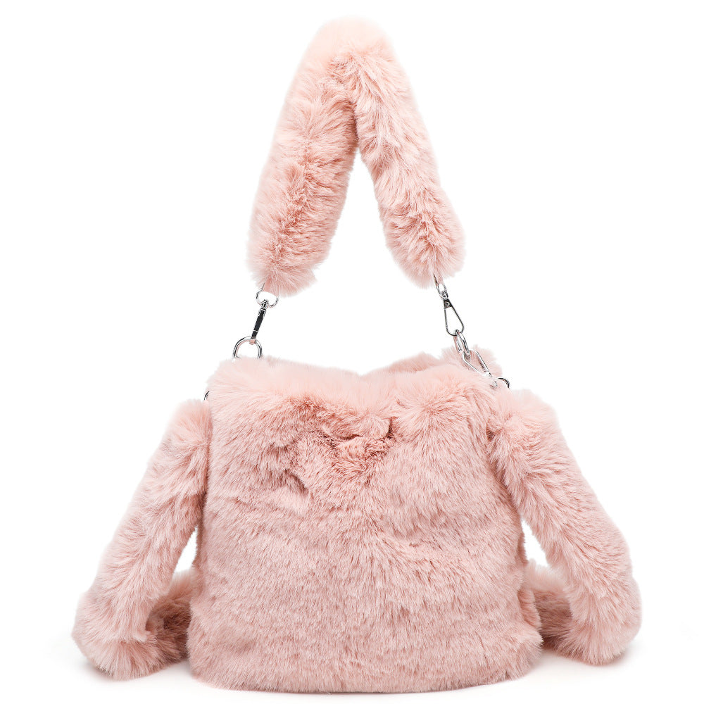 Women Fluffy Shoulder Bag Top-handle Bag Female Autumn Winter Handbag Plush Tote Girls Fashion Shopping Bags Handbags For Women Zee's Vibe Vault