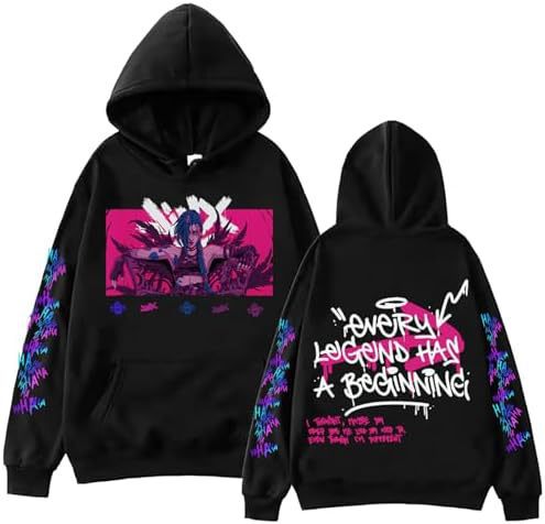 ElegancwCLOW Anime Arcane-Jinx Hoodie Harajuku Hip Hop eprolo