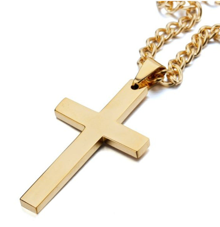Simple Single Cross Necklace Pendant Jewelry Christian with Chain eprolo