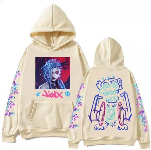 ElegancwCLOW Anime Arcane-Jinx Hoodie Harajuku Hip Hop eprolo