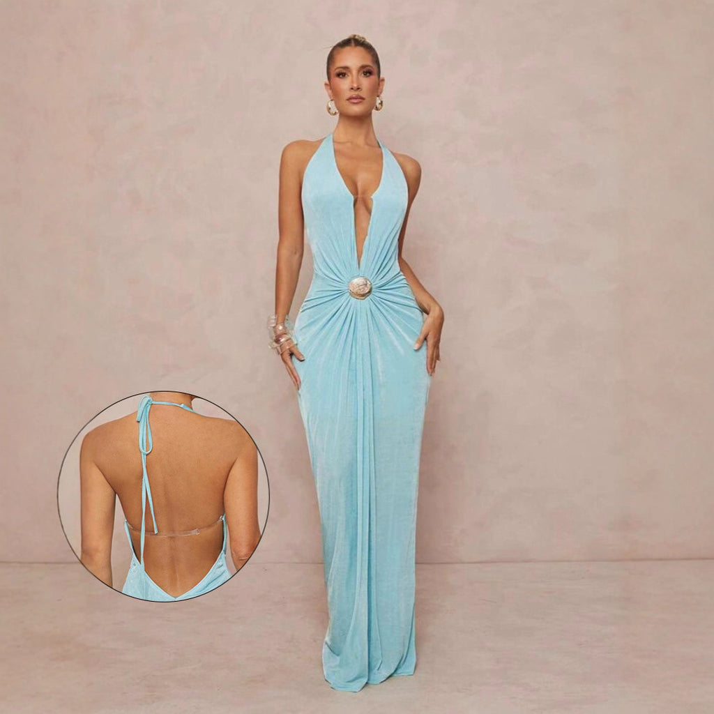 Open-Back Halter Dress