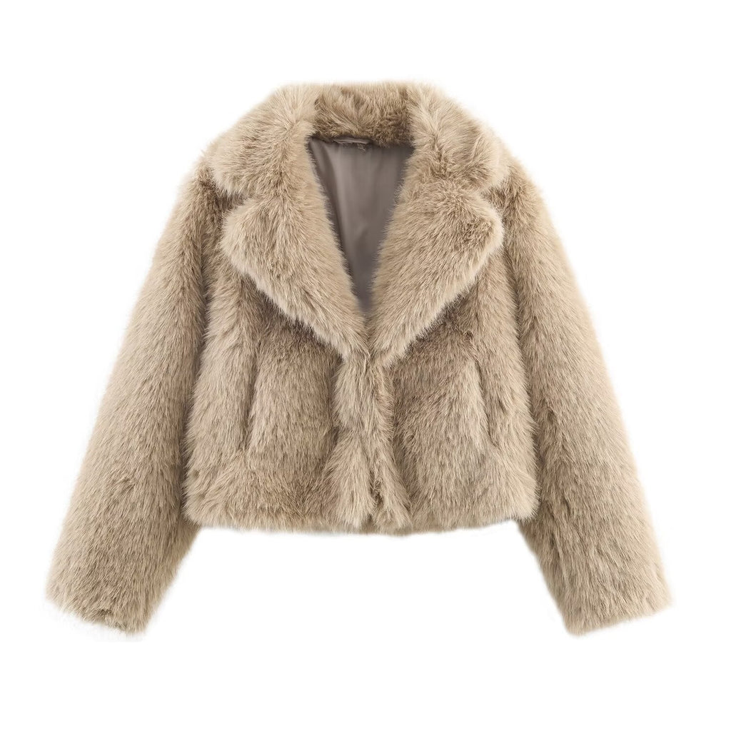 Artificial fur effect short jacket eprolo