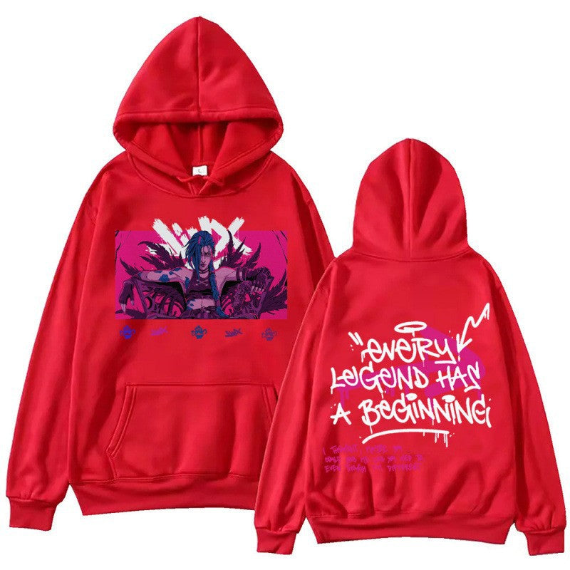 Hot Anime Arcane-Jinx Hoodie Harajuku Pullover Tops Man eprolo
