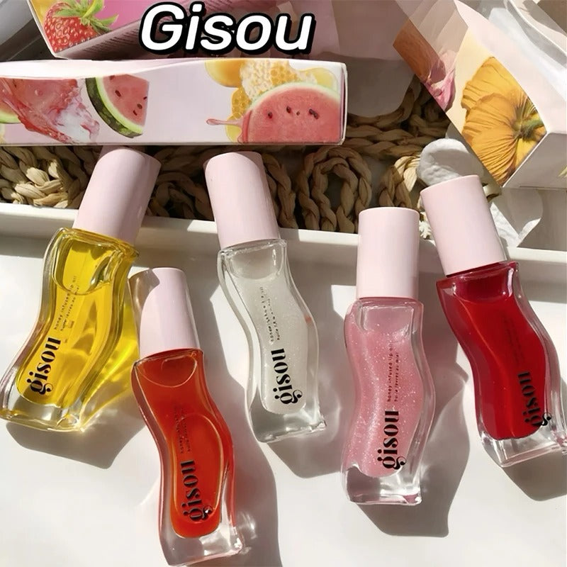 Hydrating Lip Oil Gloss Honey Gold 6-in-1 Moisturizing Lip Care eprolo
