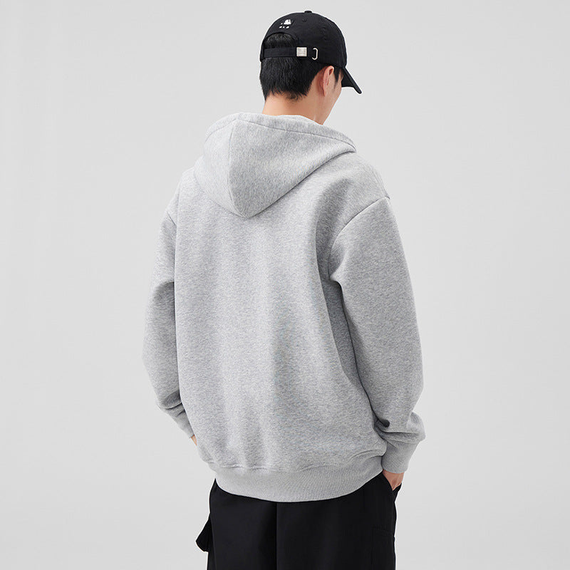 Style Heavyweight Casual Loose Zip-Up Hooded Sweatshirt for Men eprolo