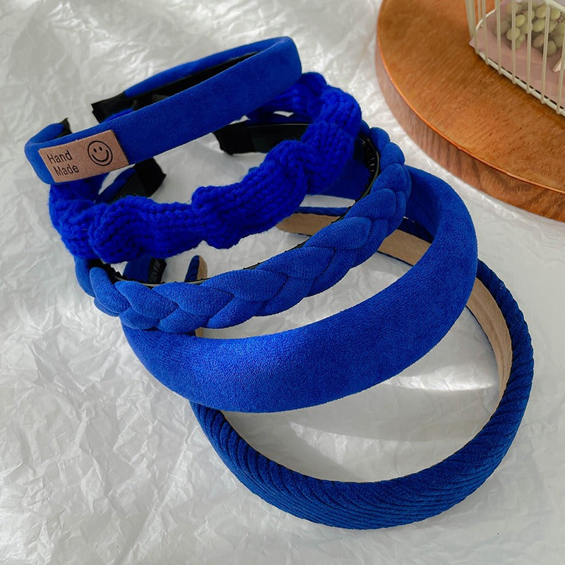 Klein Blue Velvet Headband Women's Face Wash Press Hair Bundle Hairpin eprolo