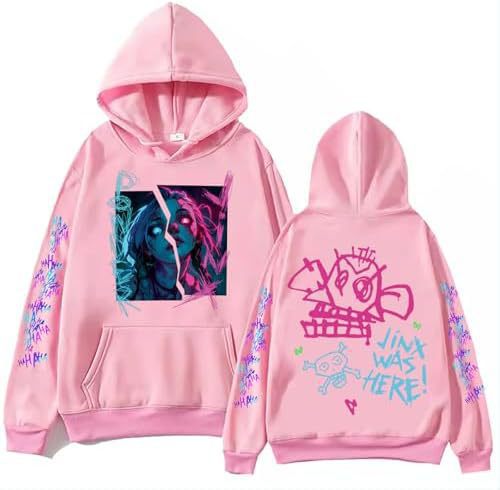 ElegancwCLOW Anime Arcane-Jinx Hoodie Harajuku Hip Hop eprolo