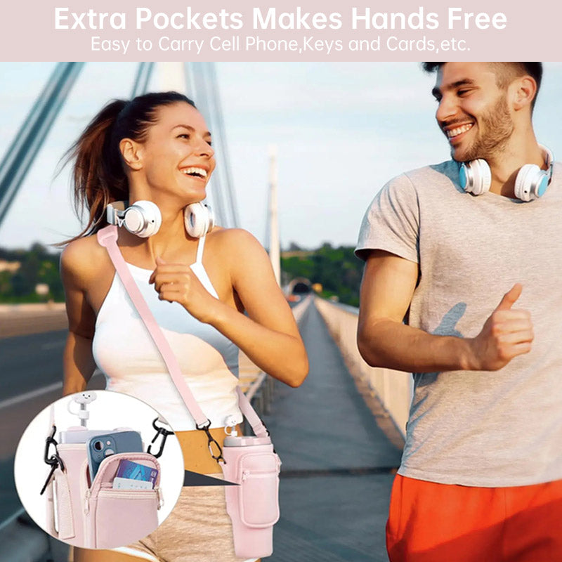 Water Bottle Carrier Bag with Phone Pocket for Stanley 40oz Tumbler with Handle Neoprene Water Bottle Holder Pouch eprolo