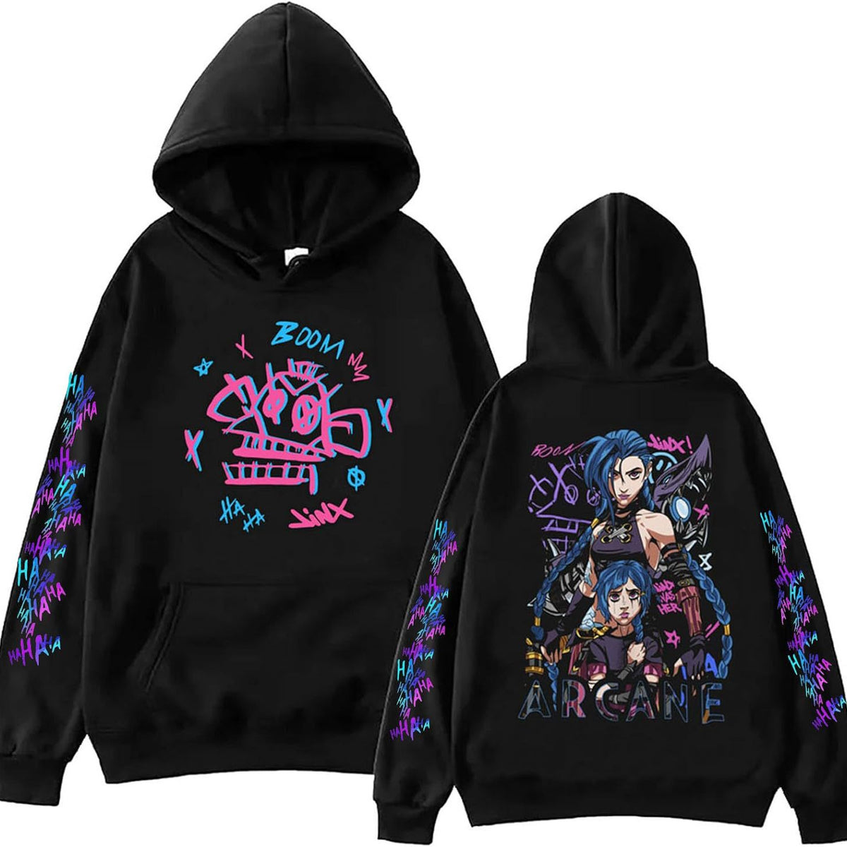 ElegancwCLOW Anime Arcane-Jinx Hoodie Harajuku Hip Hop eprolo
