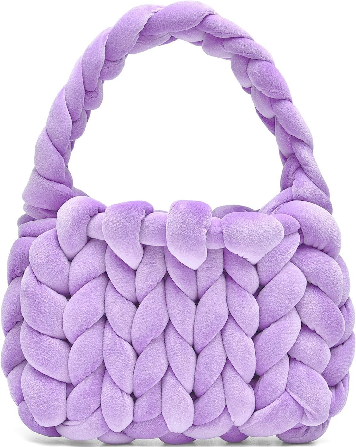 DIY hand woven crystal velvet core spun yarn woven hand-held mailman bag eprolo