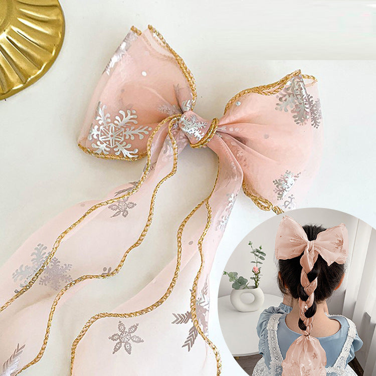 Children's Bow Ribbon Hairpin Girls Headwear Braided Hairband Super Fairy Cute Princess Baby Korean Hair Accessories Hairpin eprolo