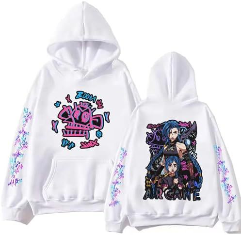 ElegancwCLOW Anime Arcane-Jinx Hoodie Harajuku Hip Hop eprolo