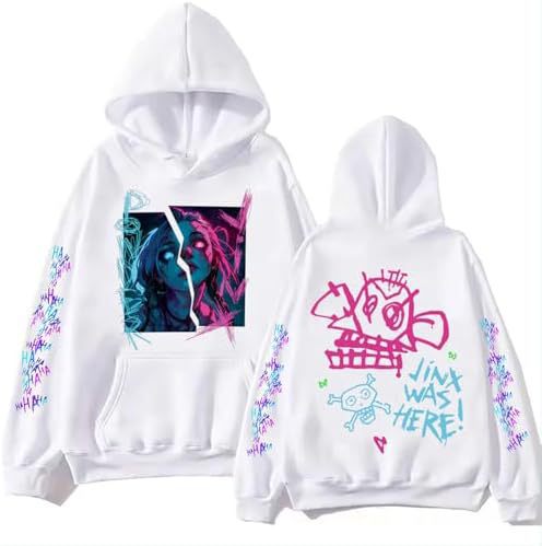 ElegancwCLOW Anime Arcane-Jinx Hoodie Harajuku Hip Hop eprolo
