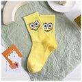 Colored cartoon long tube socks for autumn and winter SpongeBob SquarePants funny mid tube socks eprolo
