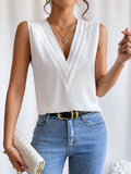 Women's Fashion Summer New Layered V-Neck Solid Color Tank Top for Women eprolo