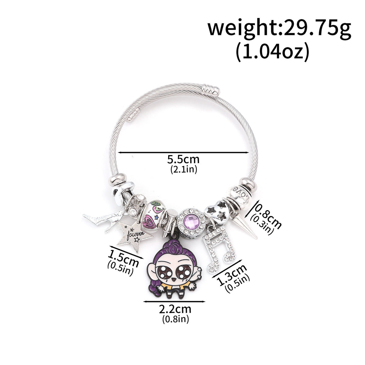 Cross-border Supply Cartoon Anime K-POP Demon Slayer Girl Group Mirai Lumizoy Character Pendant DIY Bracelet eprolo