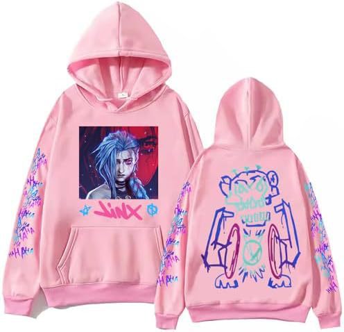 ElegancwCLOW Anime Arcane-Jinx Hoodie Harajuku Hip Hop eprolo
