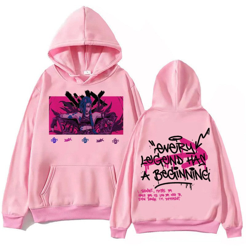 Hot Anime Arcane-Jinx Hoodie Harajuku Pullover Tops Man eprolo