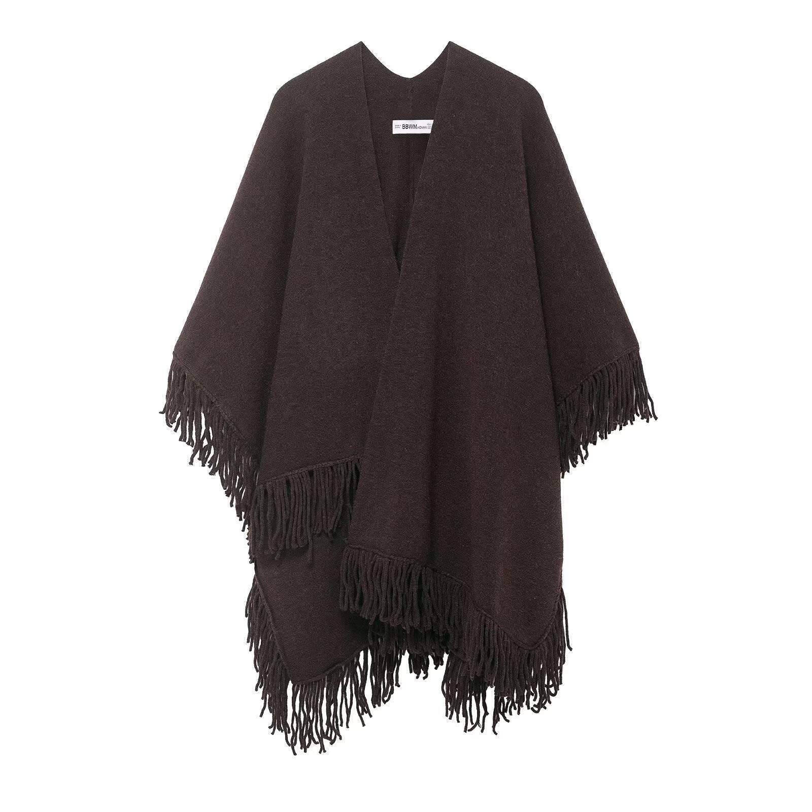 Tassel embellished knitted cloak jacket eprolo